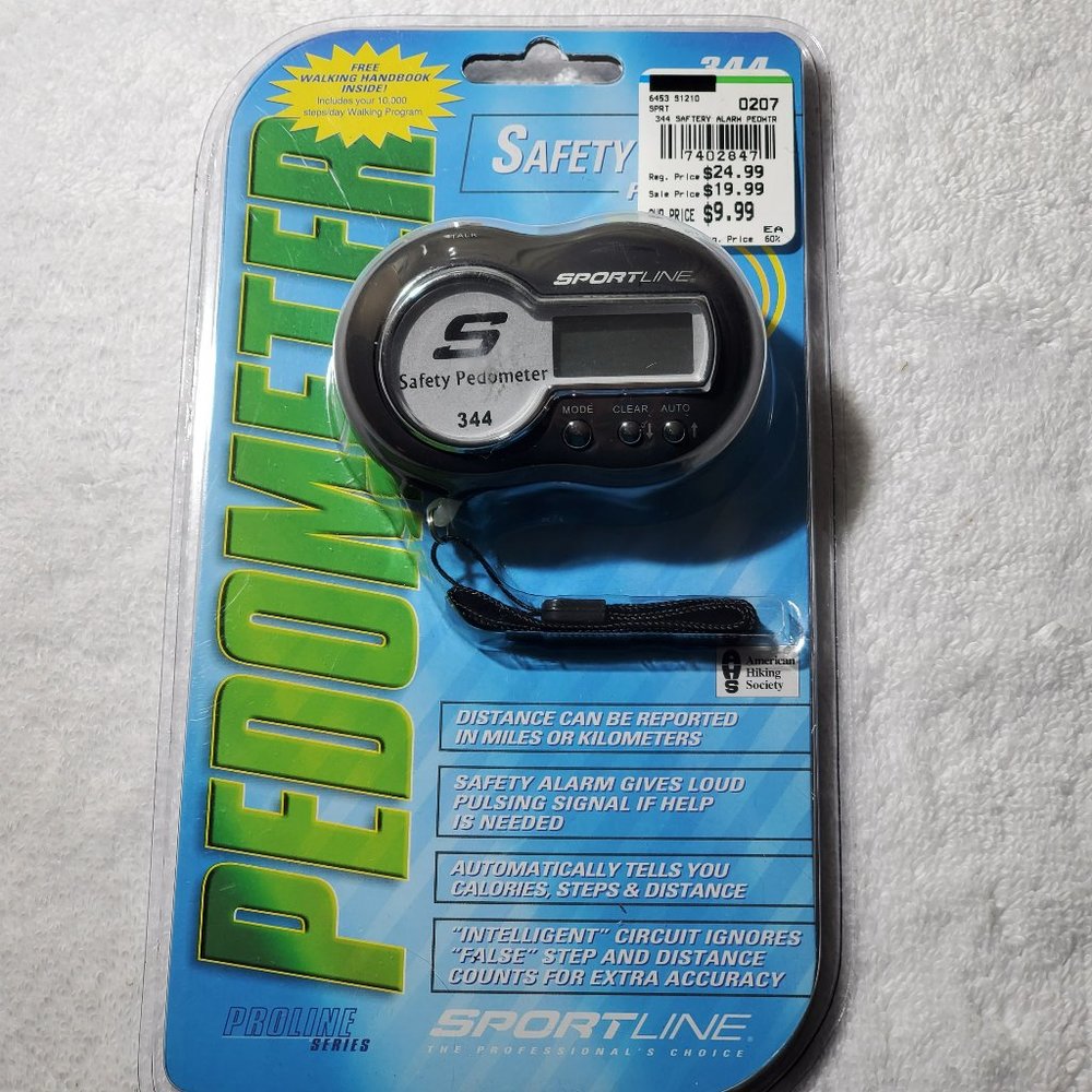 NWT: Sportline Pedometer With Safety Alarm